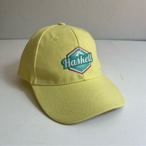 2022 Haskell Souvenir Hat - Pale Yellow with Teal, White, Pink Embroidery